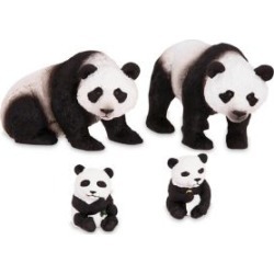 Ensemble de quatre figurines de pandas