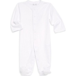 Kissy Kissy Baby's Long-Sleeve Cotton Footie - White - Size 0-3 Months