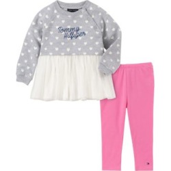 Ensemble tunique imprimée et legging en mélange de coton pour bébé fille, 2 pièces
