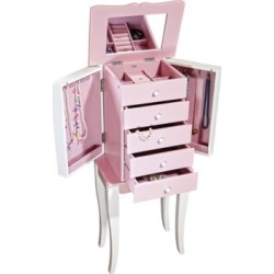Louisa Girl's Wooden Jewelry Armoire