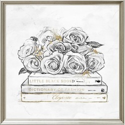 Oliver Gal Framed Rose & Books Print - Gold