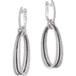 Diamonds In Color 18K White Gold, Black Rhodium & Diamond Multi-Hoop Earrings