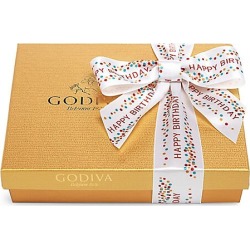 Godiva 19-Piece Chocolate Gold Gift Box With Happy Birthday Ribbon