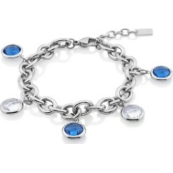 Bracelet en acier inoxydable avec breloques en cristal