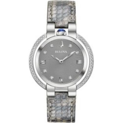 Montre en acier inoxydable avec bracelet en cuir, collection Rubaiyat