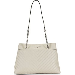 Triple-Compartment Leather Tote