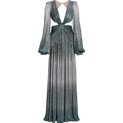 PatBO Women's Ombre Lurex Cutout Gown - Cyan - Size 6
