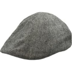 Casquette plate à visière bec de canard en mélange de laine à mini chevrons
