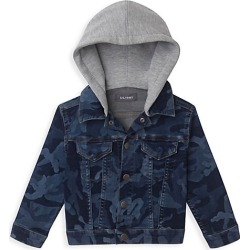 DL1961 Premium Denim Boy's 2-in-1 Hooded Denim Jacket - Cryptic Blue - Size M (10-12)
