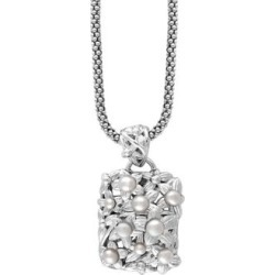 Collier à gros pendentif en argent sterling avec perles d'eau douce de 2,5 à 4,5 mm