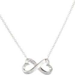 Sterling Silver Heart Infinity Necklace