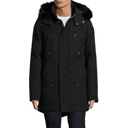Moose Knuckles Men's Stirling Fox Fur-Trim Parka - Black - Size Large