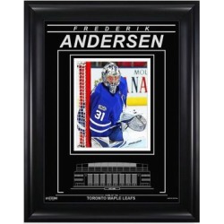 Photographie encadrée Limited-Edition avec gravure, Frederik Andersen des Maple Leafs de Toronto, concentration