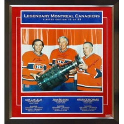 Signé Maurice Richard, Jean Béliveau, Guy Lafleur Ed Ltd 23 - Photoie 16x20