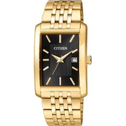 Montre analogique dorée en acier inoxydable de la collection Citizen Quartz