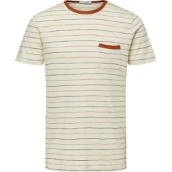 T-shirt rayé en tricot de coton et lin