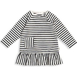 Miles Baby Baby's & Little Girl's Be Kind Rewind Stripe Peplum Top - Off White - Size 18 Months