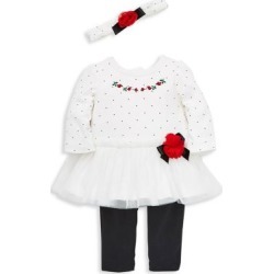 Ensemble 3 pièces - haut, legging et serre-tête pour bébé fille