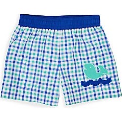 Florence Eiseman Baby Boy's Check Whale Trunks - Blue Green - Size 9 Months