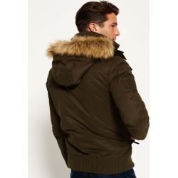 Superdry SD-Windbomber Kapuzenjacke aus Mikrofaser mit Fellbesatz