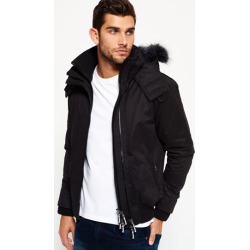 Superdry SD-Windbomber Kapuzenjacke aus Mikrofaser mit Fellbesatz