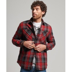Superdry Men's Merchant Store - Quilted Overshirt Red / Merchant Check Red - Size: Xxl