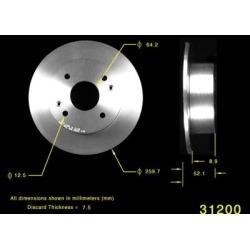 1995-1998 Acura TL Brake Disc Bendix Acura Brake Disc PRT5087