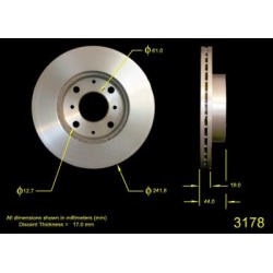 1986-1989 Acura Integra Brake Disc Bendix Acura Brake Disc PRT1424