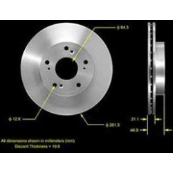 2002-2006 Acura RSX Brake Disc Bendix Acura Brake Disc PRT5397