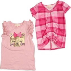 Little Girls 2 Pk Fashion Tops - Pink
