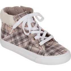 Girls Plaid High Top Sneakers