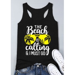 The Beach Is Calling Tank - Black