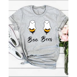 Halloween Boo Bees T-Shirt Tee - Gray