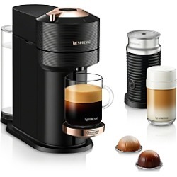 Nespresso Vertuo Next Premium Coffee and Espresso Maker by DeLonghi with Aeroccino Milk Frother, Black Rose Gold
