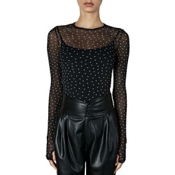 Enza Costa Mesh Long-Sleeve Leopard Print Top found on MODAPINS