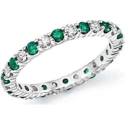 Diamond and Emerald Eternity Band in 14K White Gold - 100% Exclusive