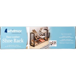 Faux Leather Shoe Rack - Bronze