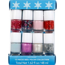 12 Pc Shimmer & Glitter Nail Polish Collection