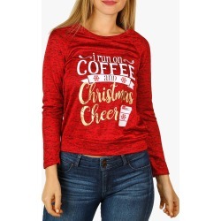 Women's Coffee Holiday Top - Red