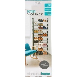 10 Tier Shoe Rack - Black