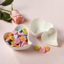 Porcelain Heart Sauce and Dip Set