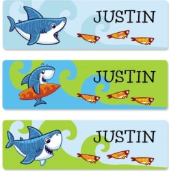 Custom Sharks Name Stickers