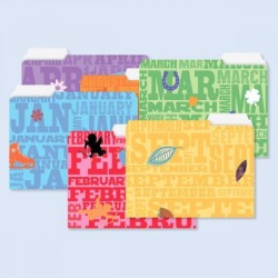 12-Month File Folders II (12 Designs)