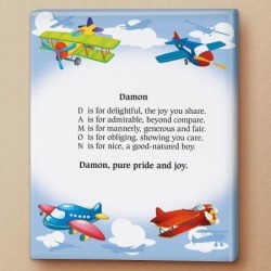 Airplane Name Poem Canvas Print