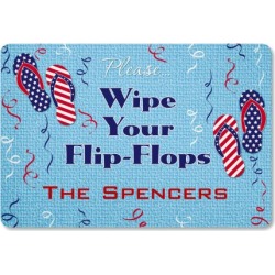 Patriotic Flip-Flops Personalized Doormat