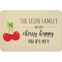 Custom Cherry Happy Doormat