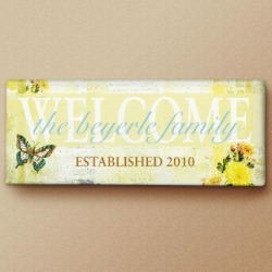 Springtime Welcome Personalized Canvas Print