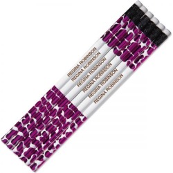 Pink Leopard #2 Hardwood Custom Pencils