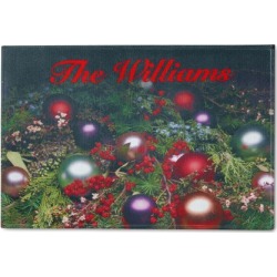 Ornaments & Pinecones Personalized Doormat