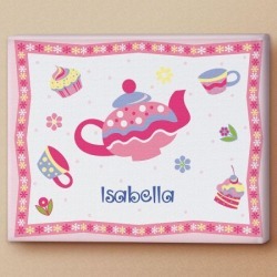 Tea Party Personalized Canvas Print